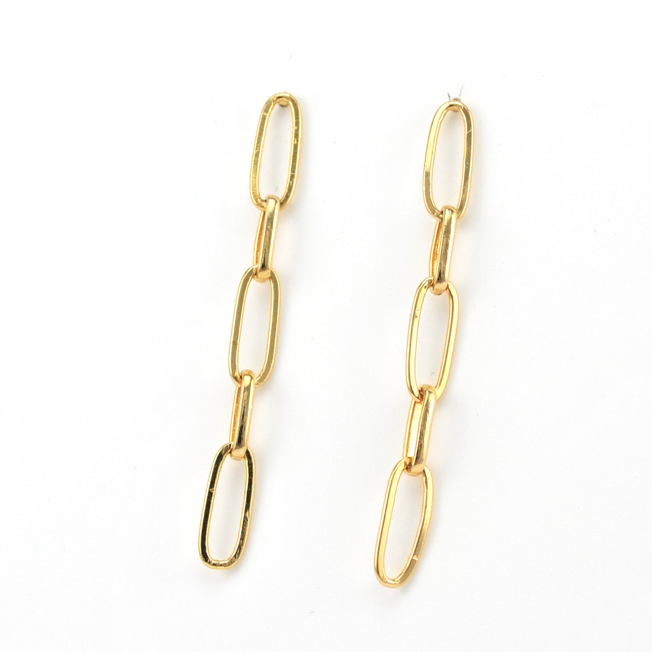 18k Gold Fill Paperclip Dangle Earrings