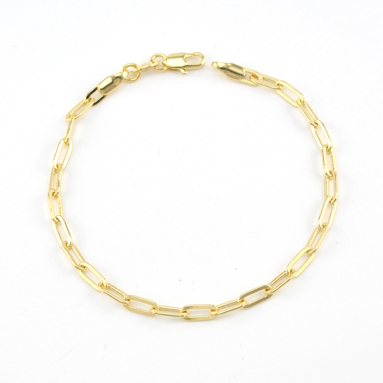18k Gold Fill Short Link Paperclip Bracelet
