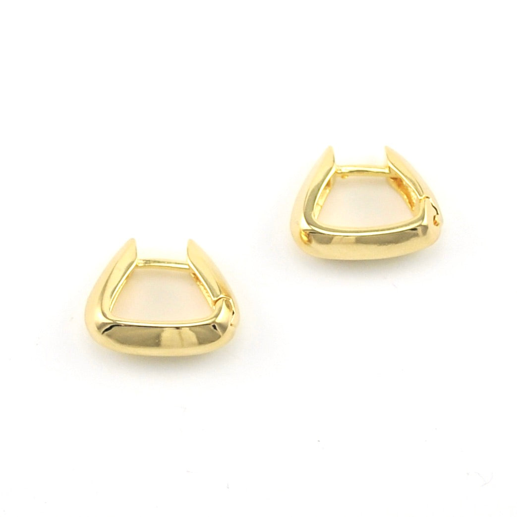 18k Gold Fill Trillion Hoop Earrings