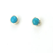 Sterling Silver Turquoise 6mm Round Post Earrings