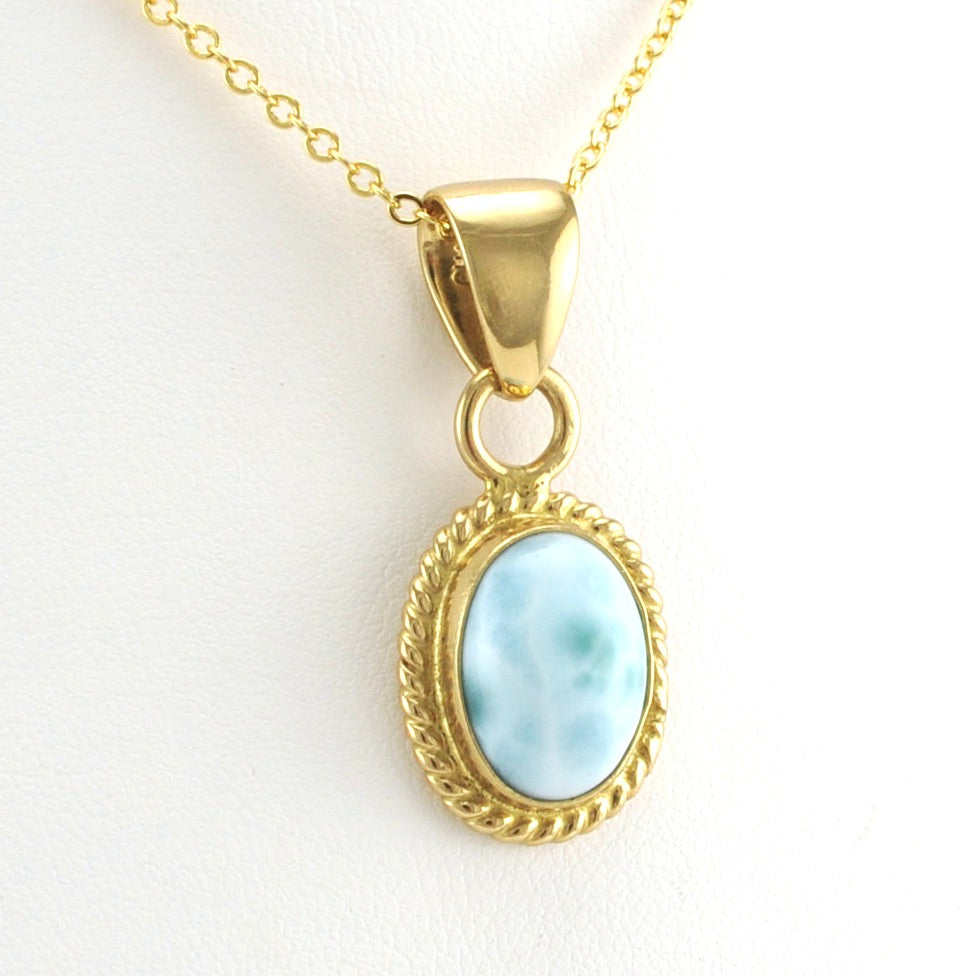 Alt View Alchemía Larimar Oval Rope Pendant