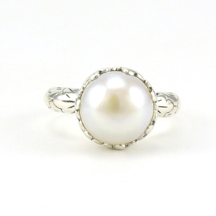 Alt View Sterling Silver White Pearl Ring