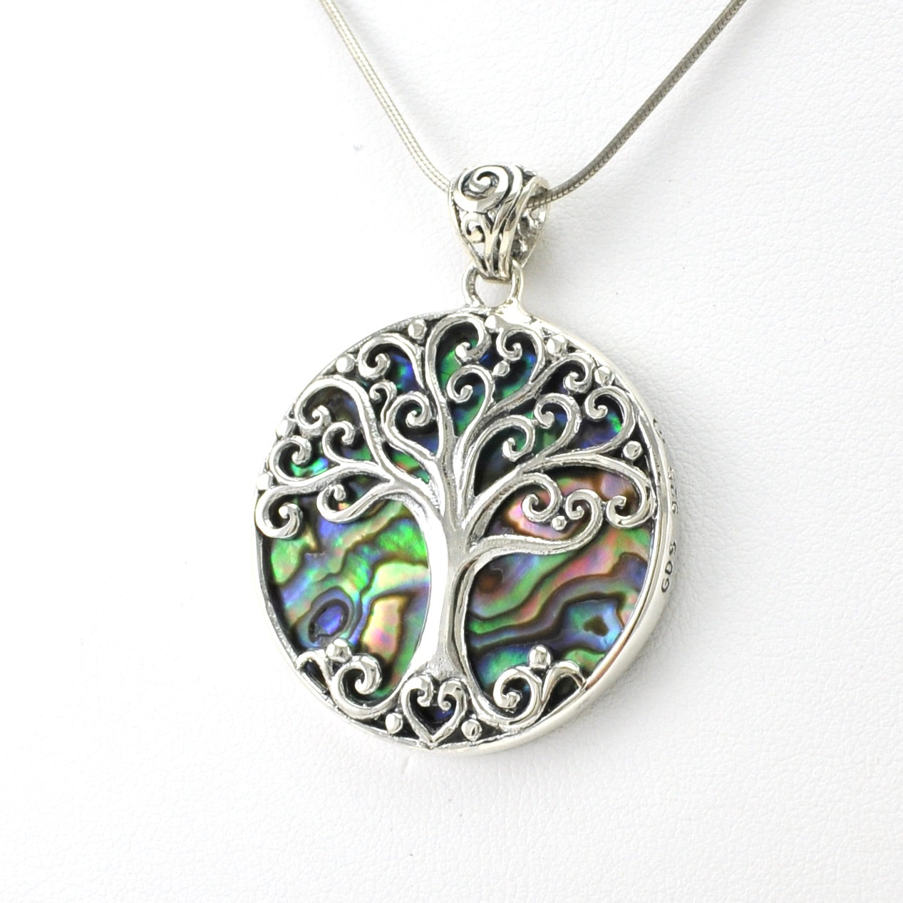 Sterling Silver Abalone Tree of Life Pendant