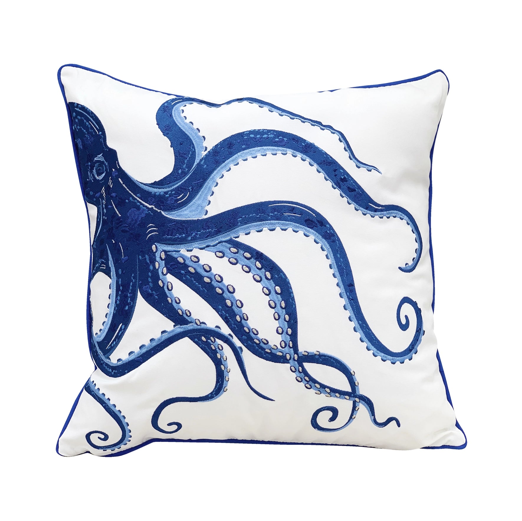 Blue Octopus Indoor Outdoor Pillow