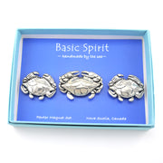 Handcrafted Pewter Crabs Magnet Set