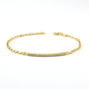 18k Gold Fill Cubic Zirconia Bar Bracelet