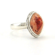 Sterling Silver Mexican Fire Opal Marquise Bali Ring