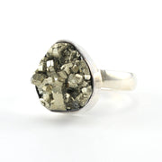 Sterling Silver Pyrite Tear Ring
