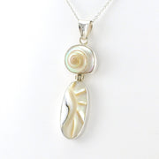 Side View Sterling Silver Malabar Shell and Nautilus Shell Necklace