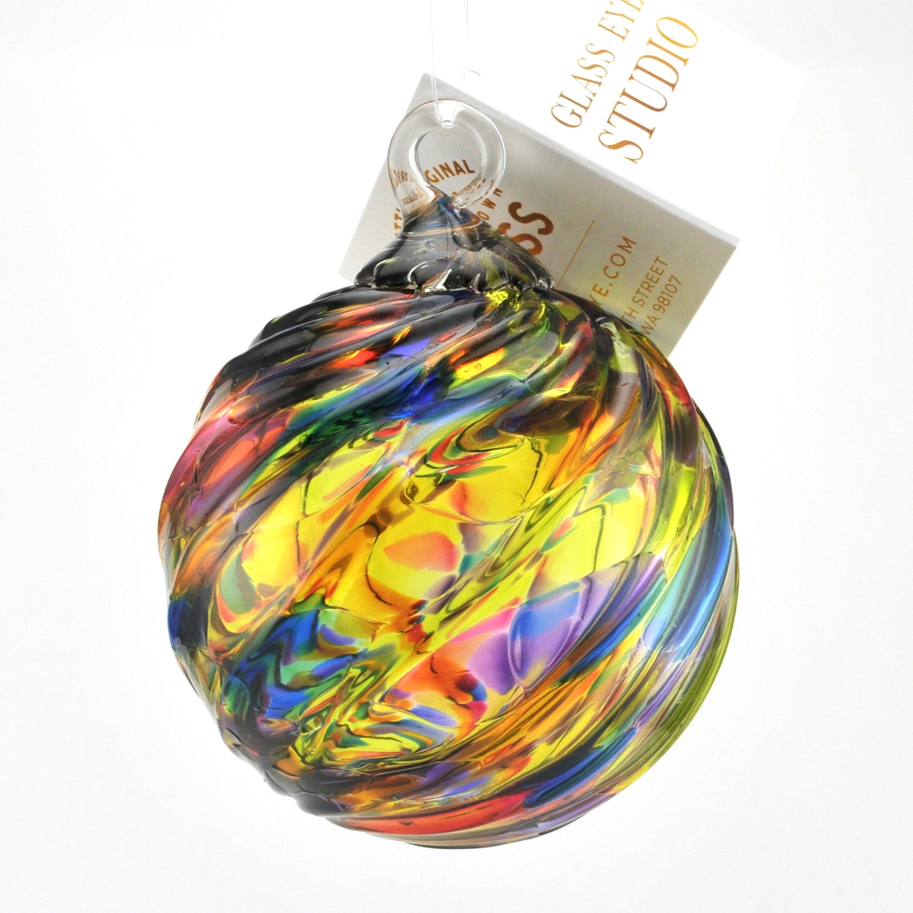 Glass Eye Classic Ornament Rainbow Twist