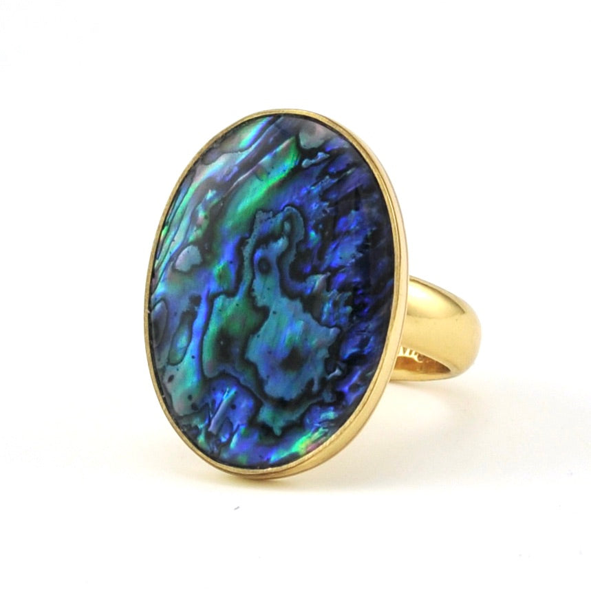 Alchemía Blue Abalone Oval Ring