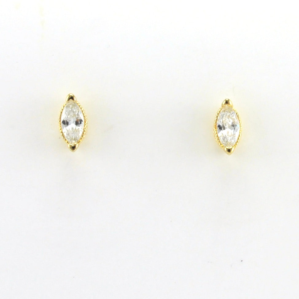 Alt View 18k Gold Fill Cubic Zirconia Marquise Earrings