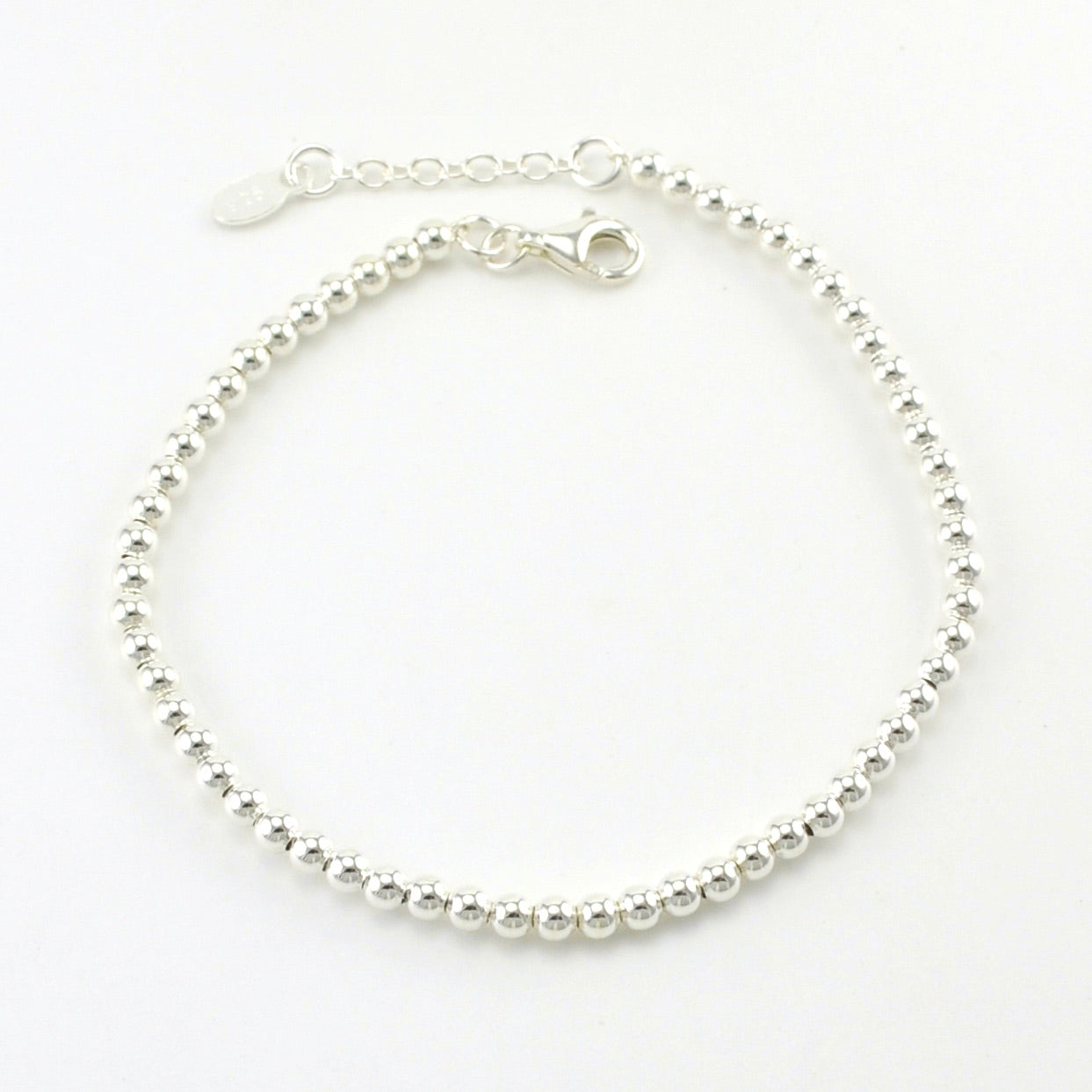 Sterling Silver Bead 7 to 8 Inch Bracelet