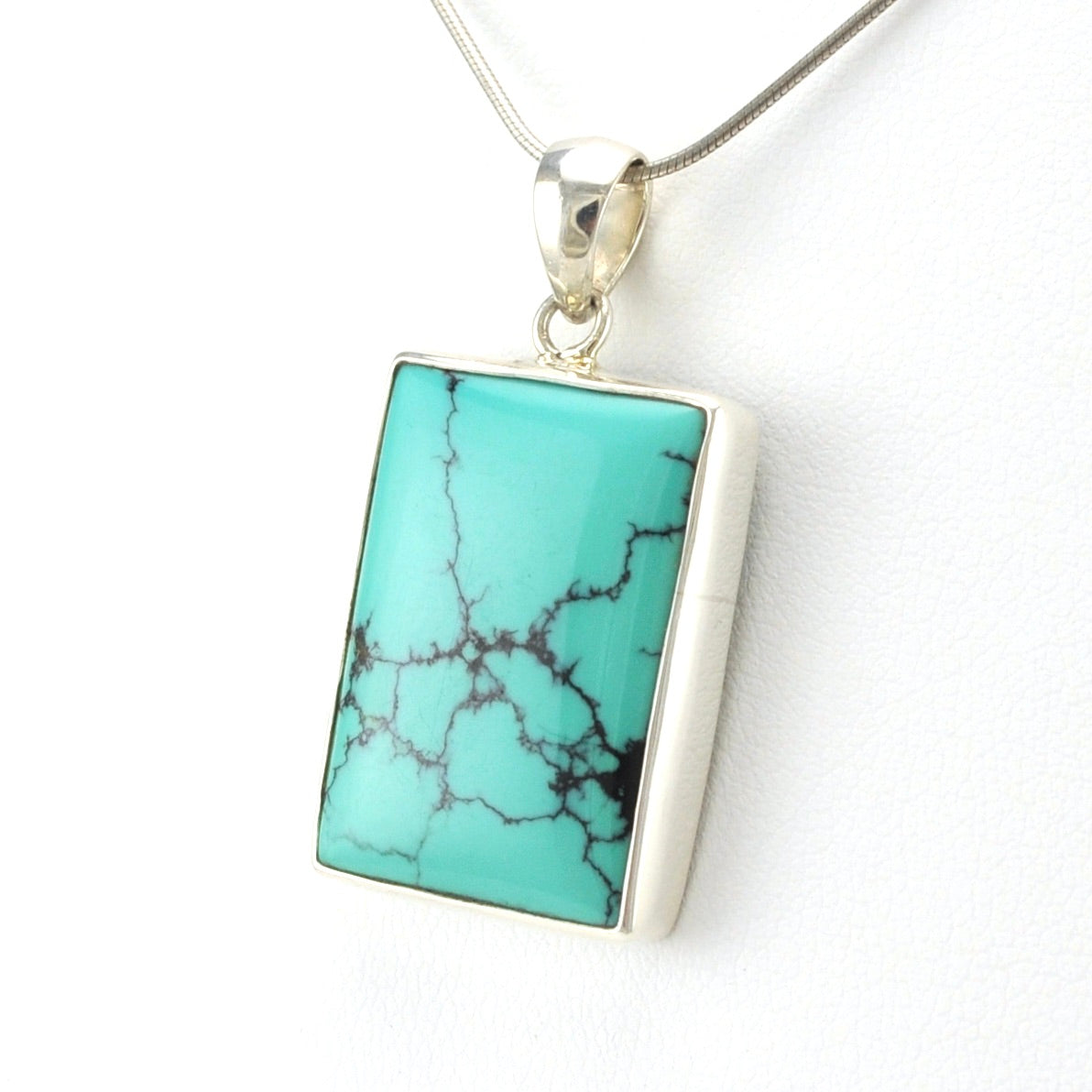 Sterling Silver Turquoise Rectangle Pendant