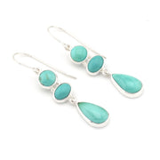 3 Turquoise Stone Dangle Earrings