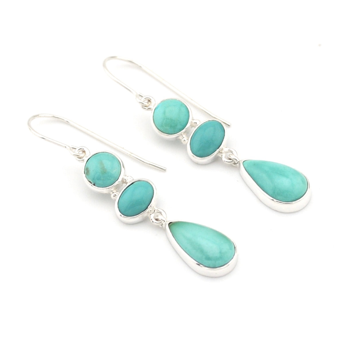 3 Turquoise Stone Dangle Earrings