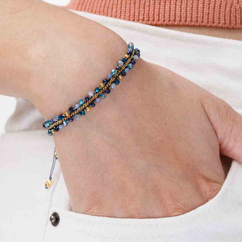 Bluebell Beaded Sliding Knot Bracelet