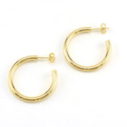 18k Gold Fill C Hoop 30mm Hoop Earrings