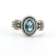 Alt View Sterling Silver Blue Topaz 6x8mm Oval 4 Band Ring