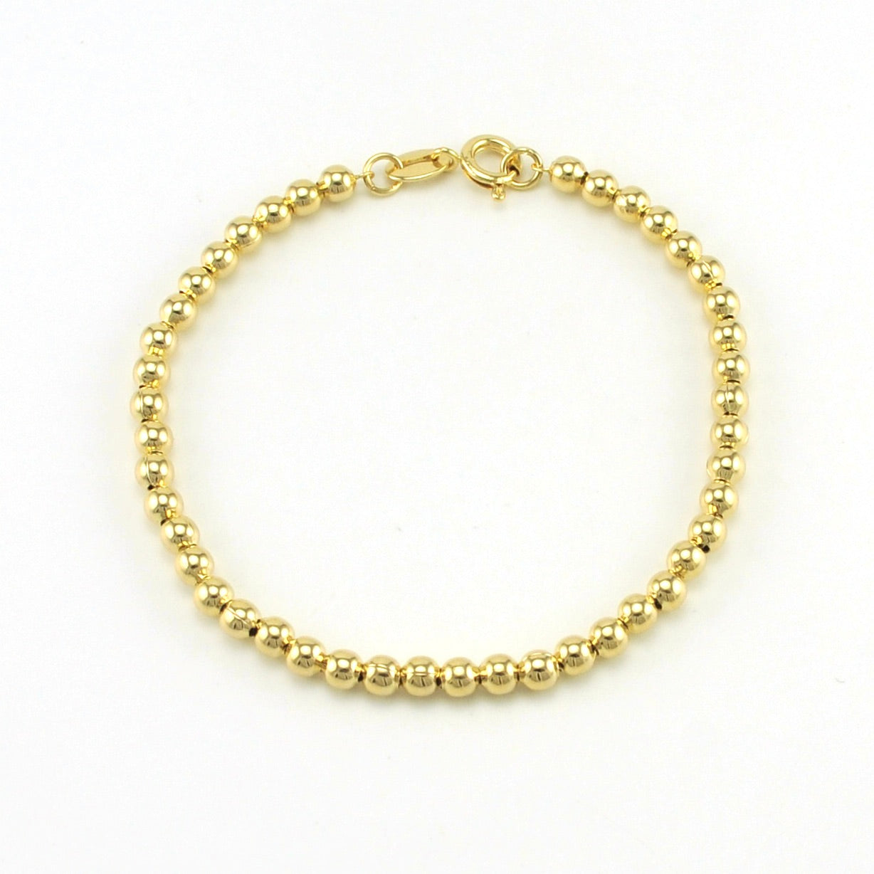 18k Gold Fill 3.5mm Beaded Bracelet