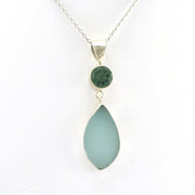 Alt View Sterling Silver Green Quartz Sea Glass Necklace