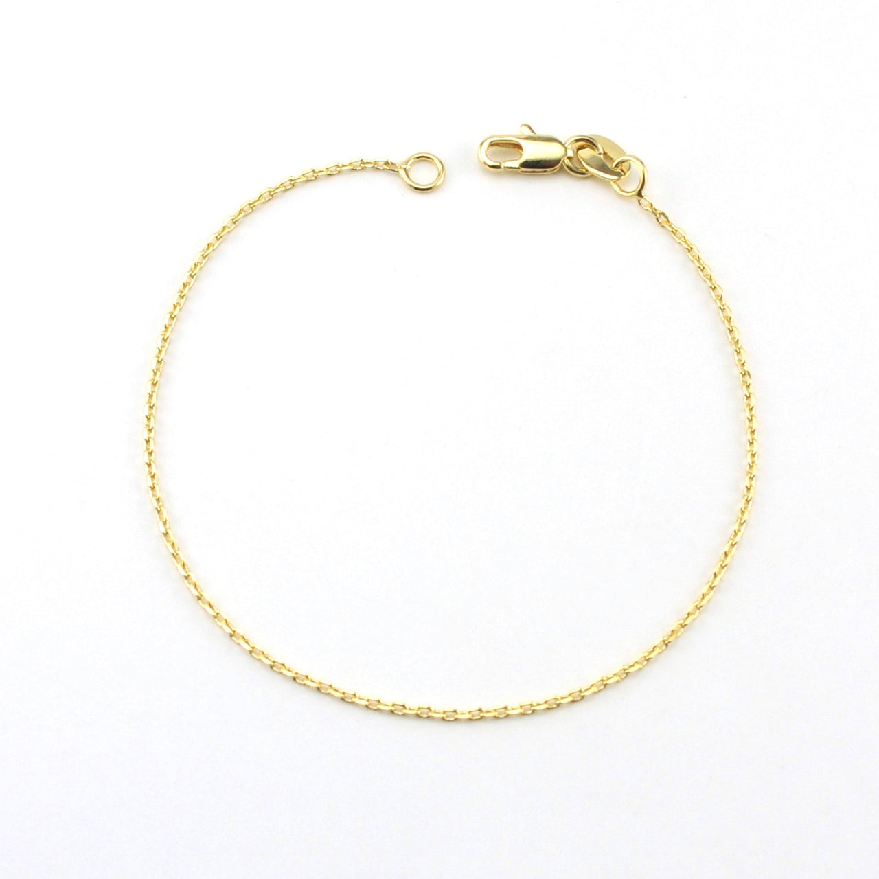 18k Gold Fill 7 Inch .9mm Diamond Cut Cable Bracelet