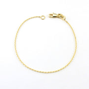 18k Gold Fill 7 Inch .9mm Diamond Cut Cable Bracelet