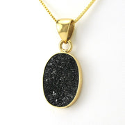 Alchemía Black Druzy Agate Oval Pendant