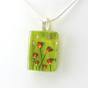 Side View Glass Golden Poppies Small Necklace