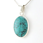 Sterling Silver Turquoise Oval Pendant