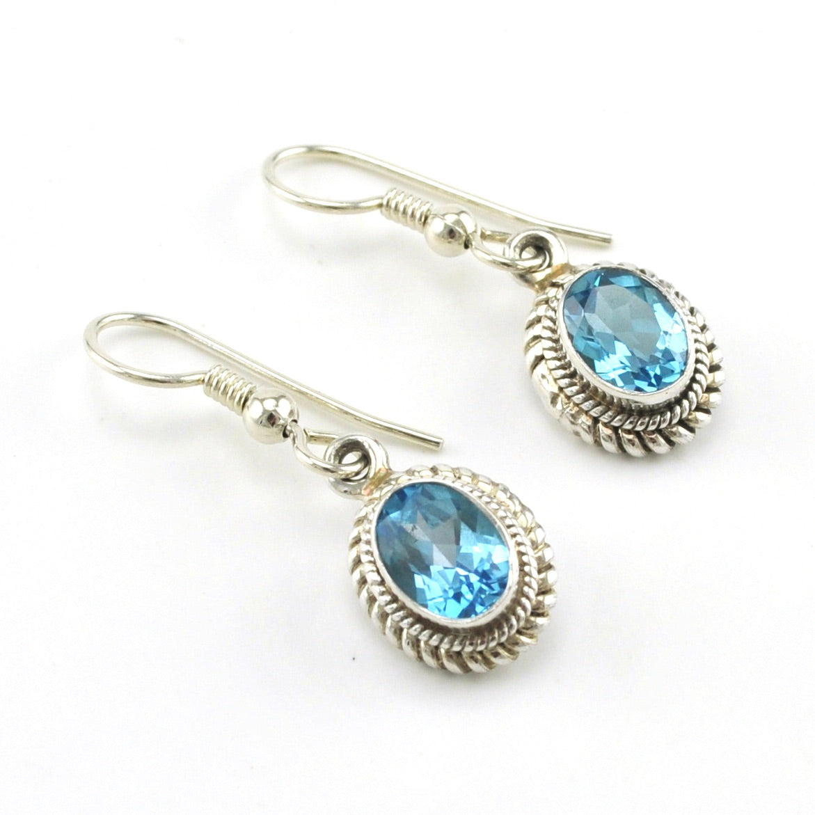 ON SALE cheapest Blue topaz earrings handmade in sterling silver