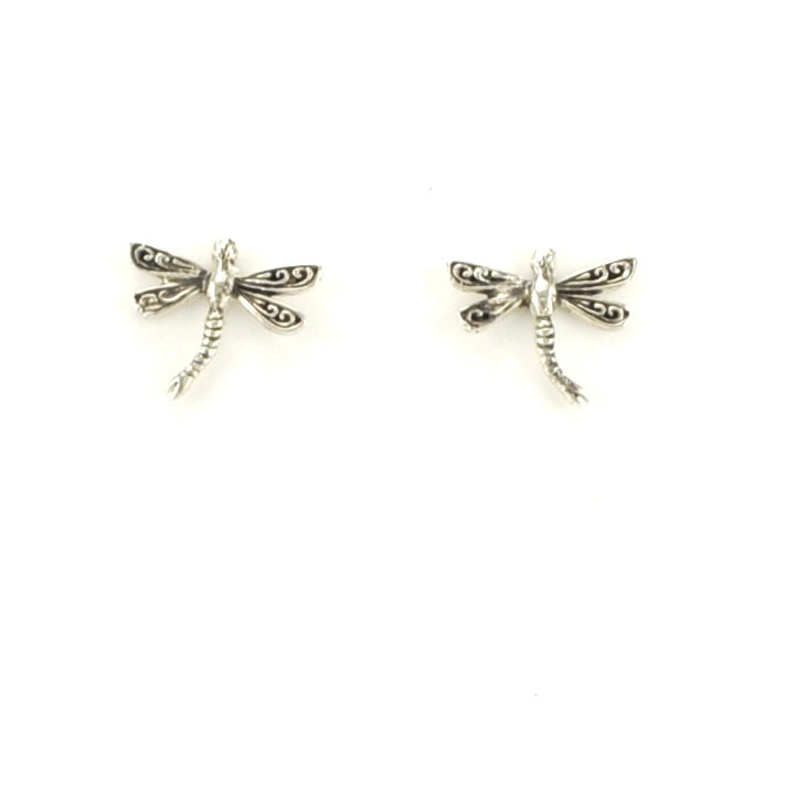 Alt View Sterling Silver Dragonfly Post Earrings