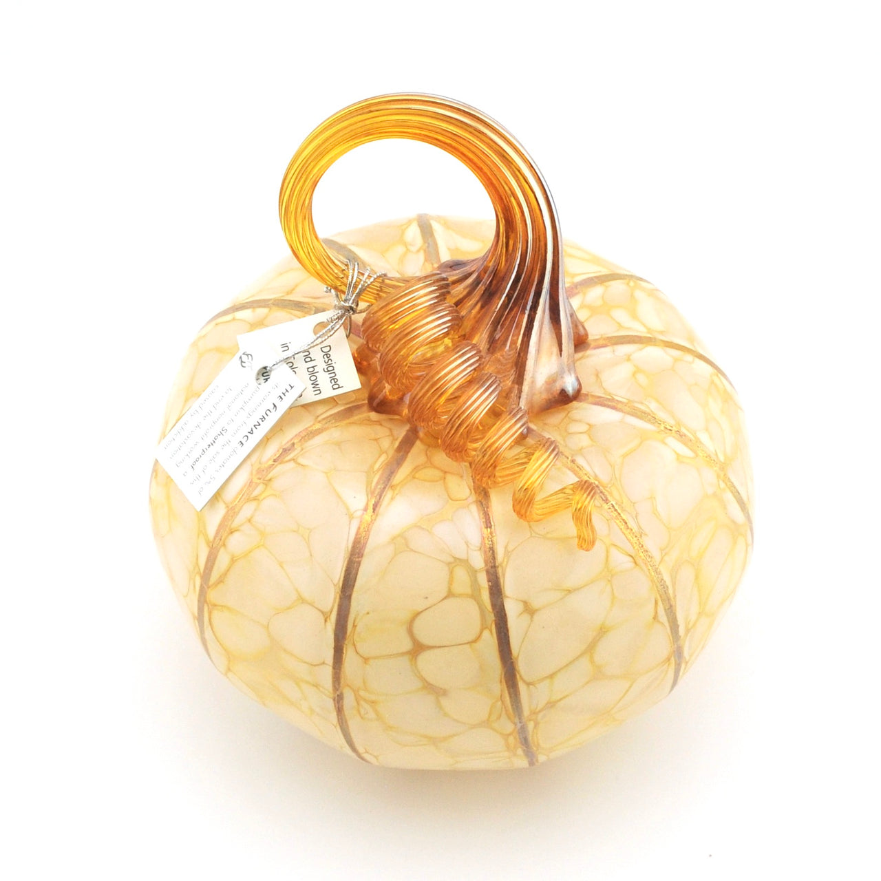 Large Ivory Glass Pumpkin