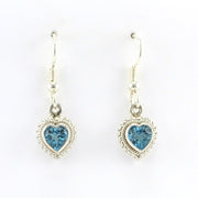Alt View Sterling Silver Blue Topaz 6mm Heart Dangle Earrings