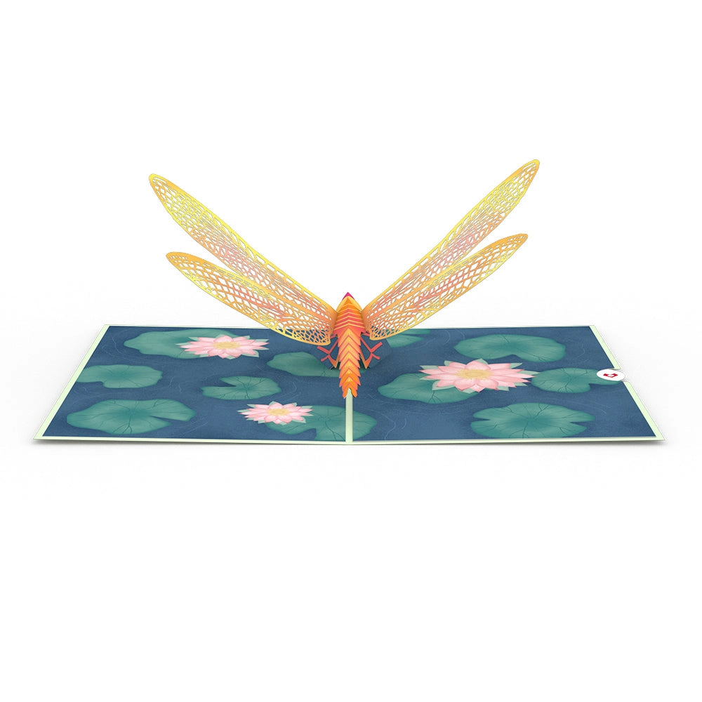 Dragonfly on Water Lily Pop Up Card