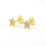 18k Gold Fill Cubic Zirconia Mini Star Earrings