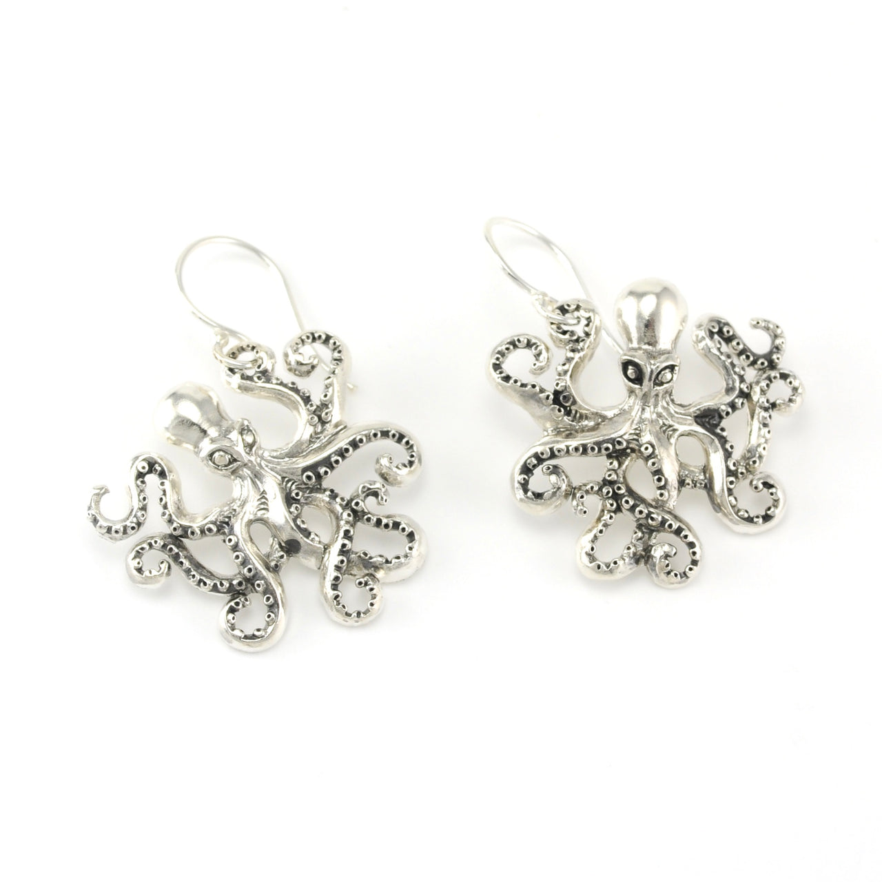 Sterling Silver Octopus Large Earrings