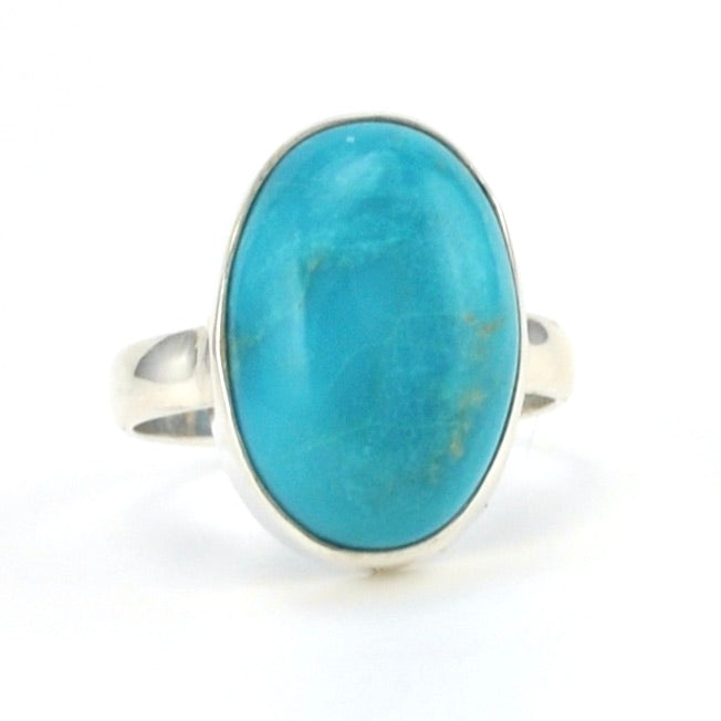 Alt View Sterling Silver Arizona Turquoise 11x17mm Oval Ring
