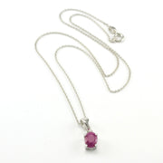Sterling Silver Ruby 6x8mm Oval Necklace