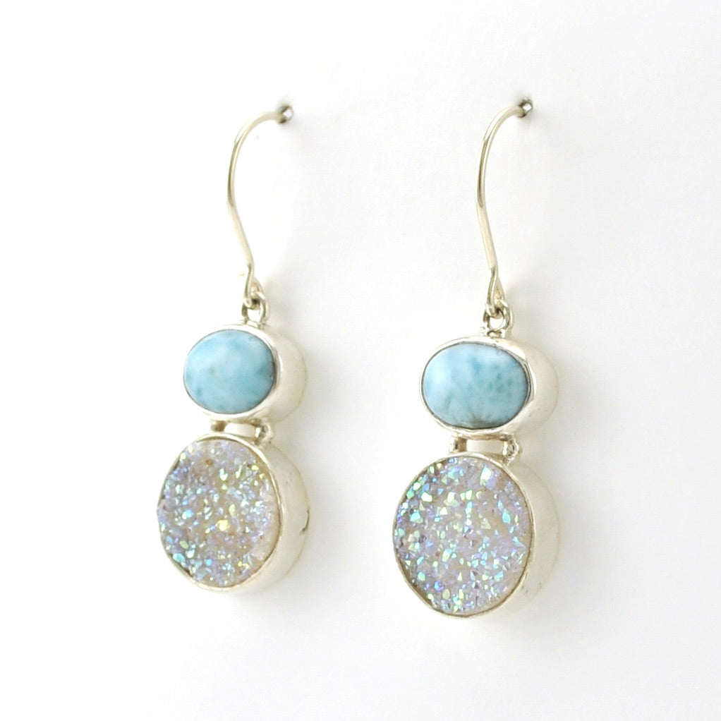 Sterling Silver & Druzy Dangle popular Earrings