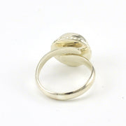 Back Side Sterling Silver Pearl Large Rope Ring
