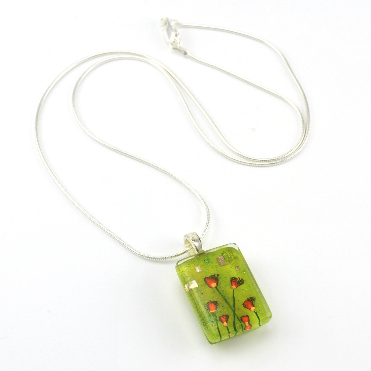 Glass Golden Poppies Small Necklace