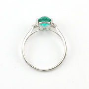 Side View Sterling Silver Paraiba Garnet 2ct Oval CZ Ring