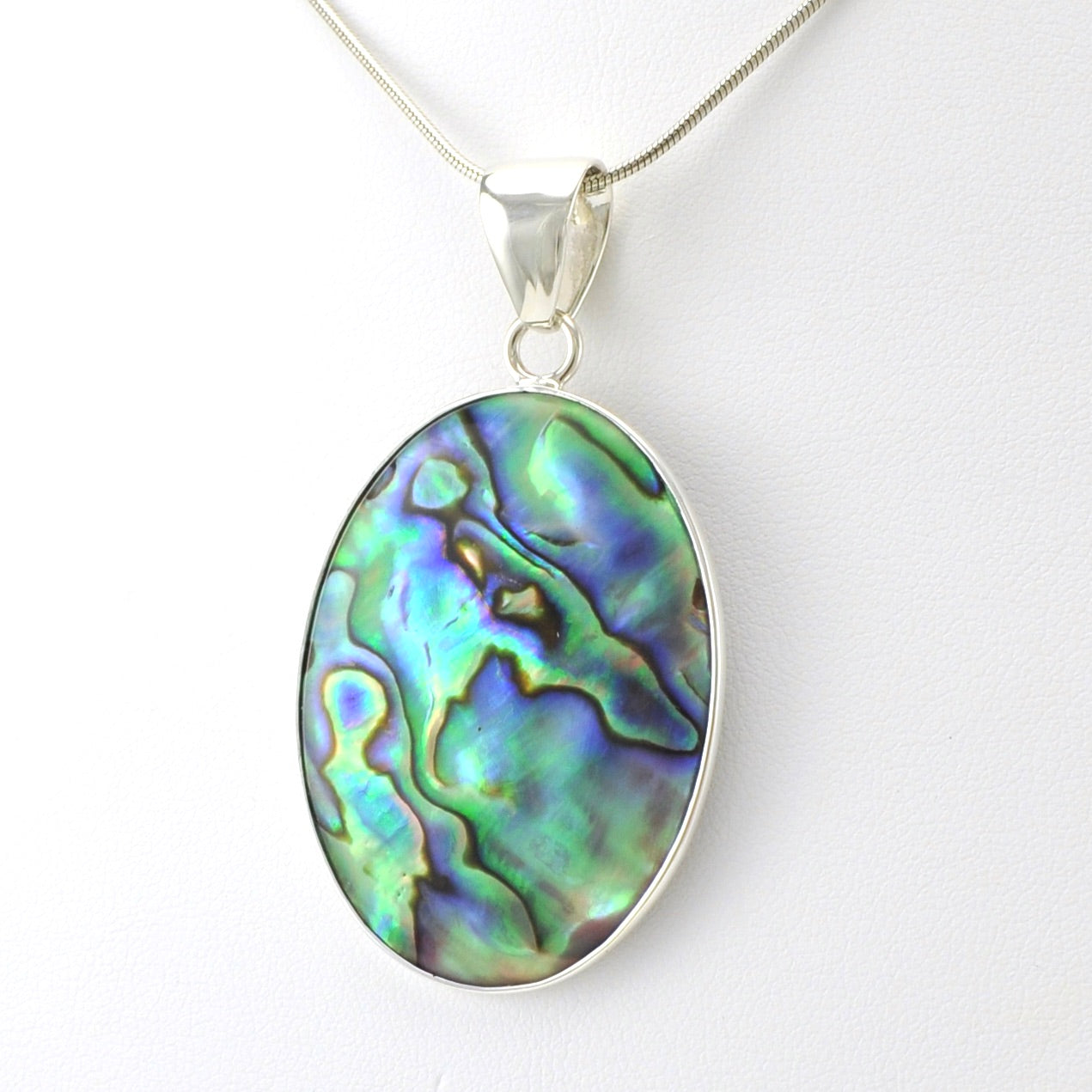 Sterling Silver Abalone Oval Pendant