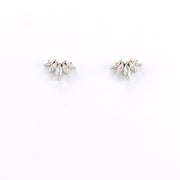 Alt View Sterling Silver Cubic Zirconia 5 Marquise Post Earrings