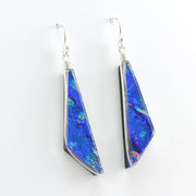 Alternate View Dichroic Glass Rainbow Blue Comet Dangle Earrings