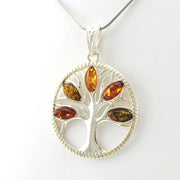 Sterling Silver Tree of Life Round Pendant