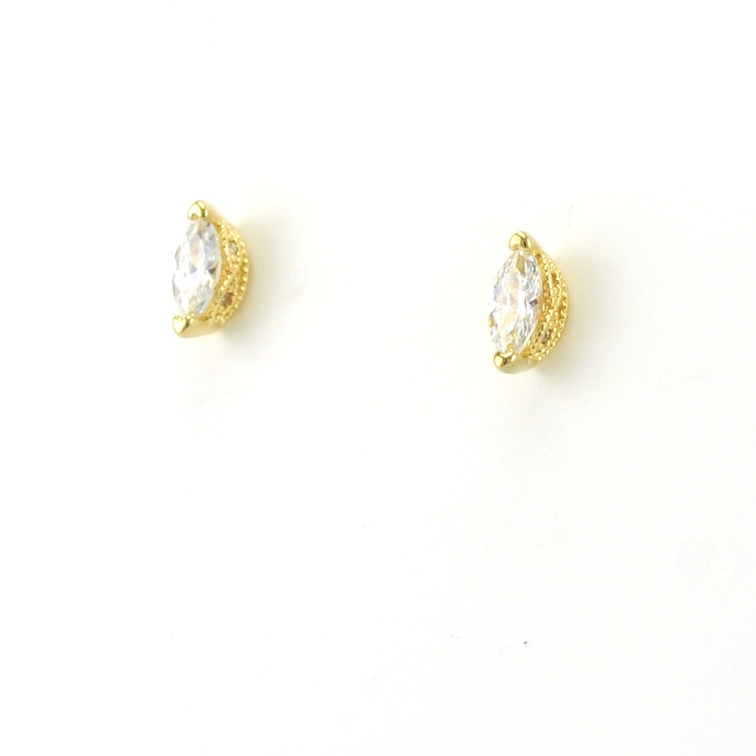 18k Gold Fill Cubic Zirconia Marquise Earrings