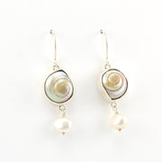 Alternate View Sterling Silver Malabar Shell and Pearl Dangle Earrings