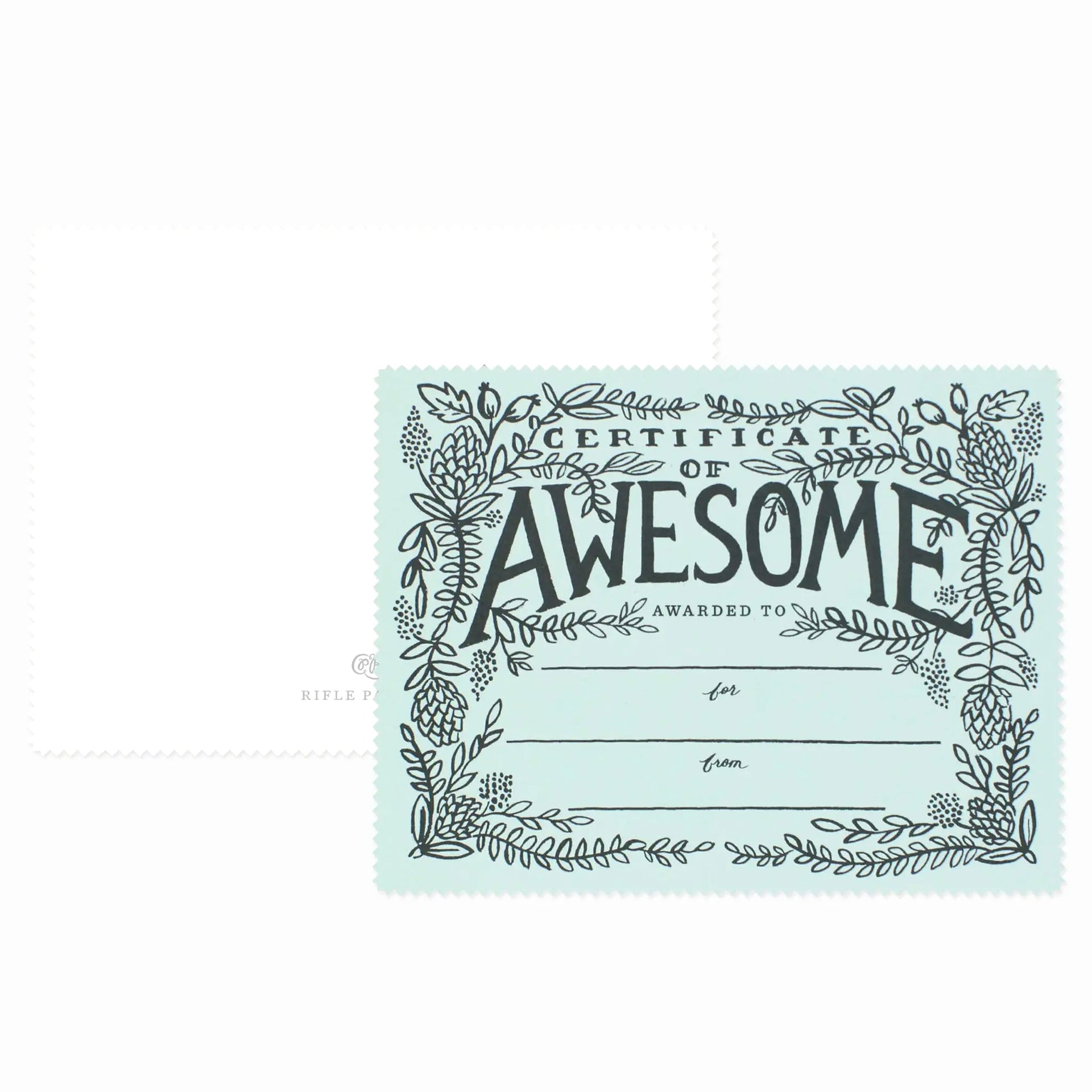 Alt View Certificate of Awesome Card